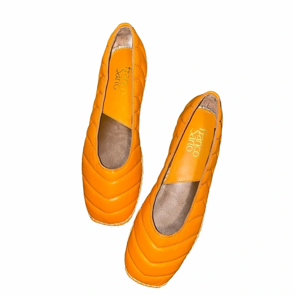 NEW Franco Sarto Kiya Slip On Espadrille Orange Quilted Comfort